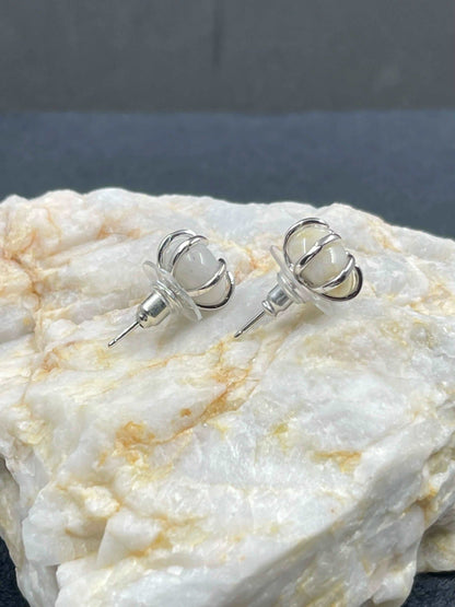 Boucles d'oreilles pierre Quartz, Citrine - BO-65 - Creations Natural Stone