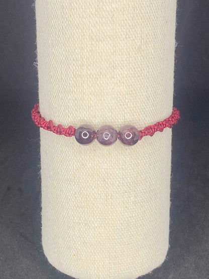 Bracelet rouge pierre Grenat - BR-30 - Creations Natural Stone