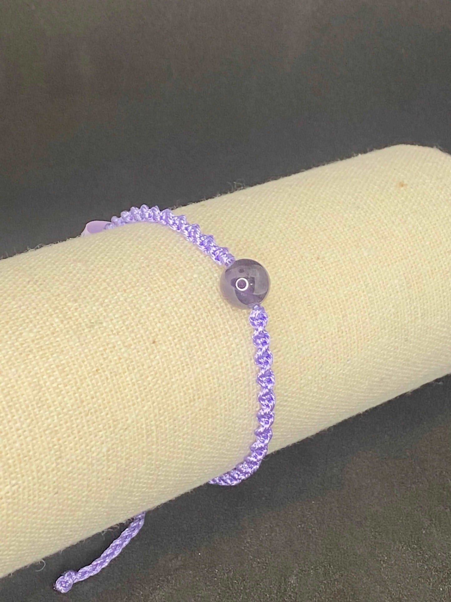 Bracelet mauve pierre améthyste - BR-37 - Creations Natural Stone