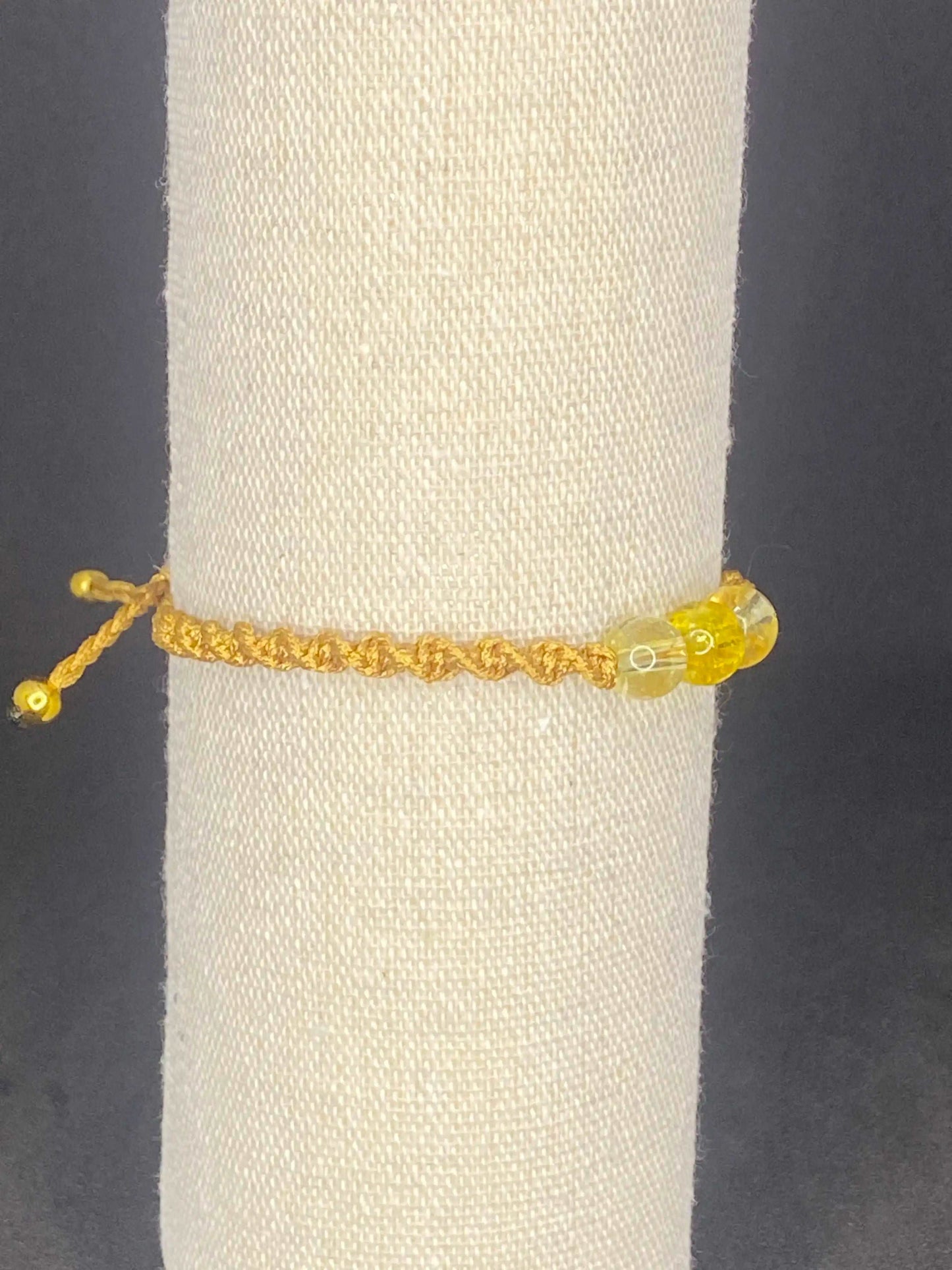 Bracelet beige foncé pierre citrine - BR-46 - Creations Natural Stone