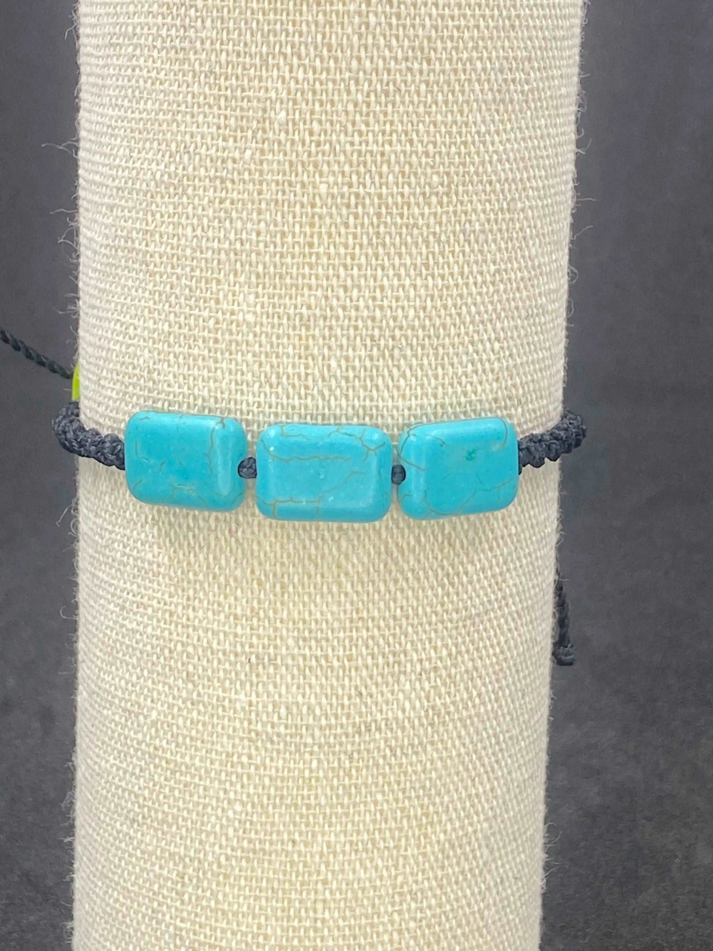 Bracelet noir pierre Turquoise - BR-58 - Creations Natural Stone