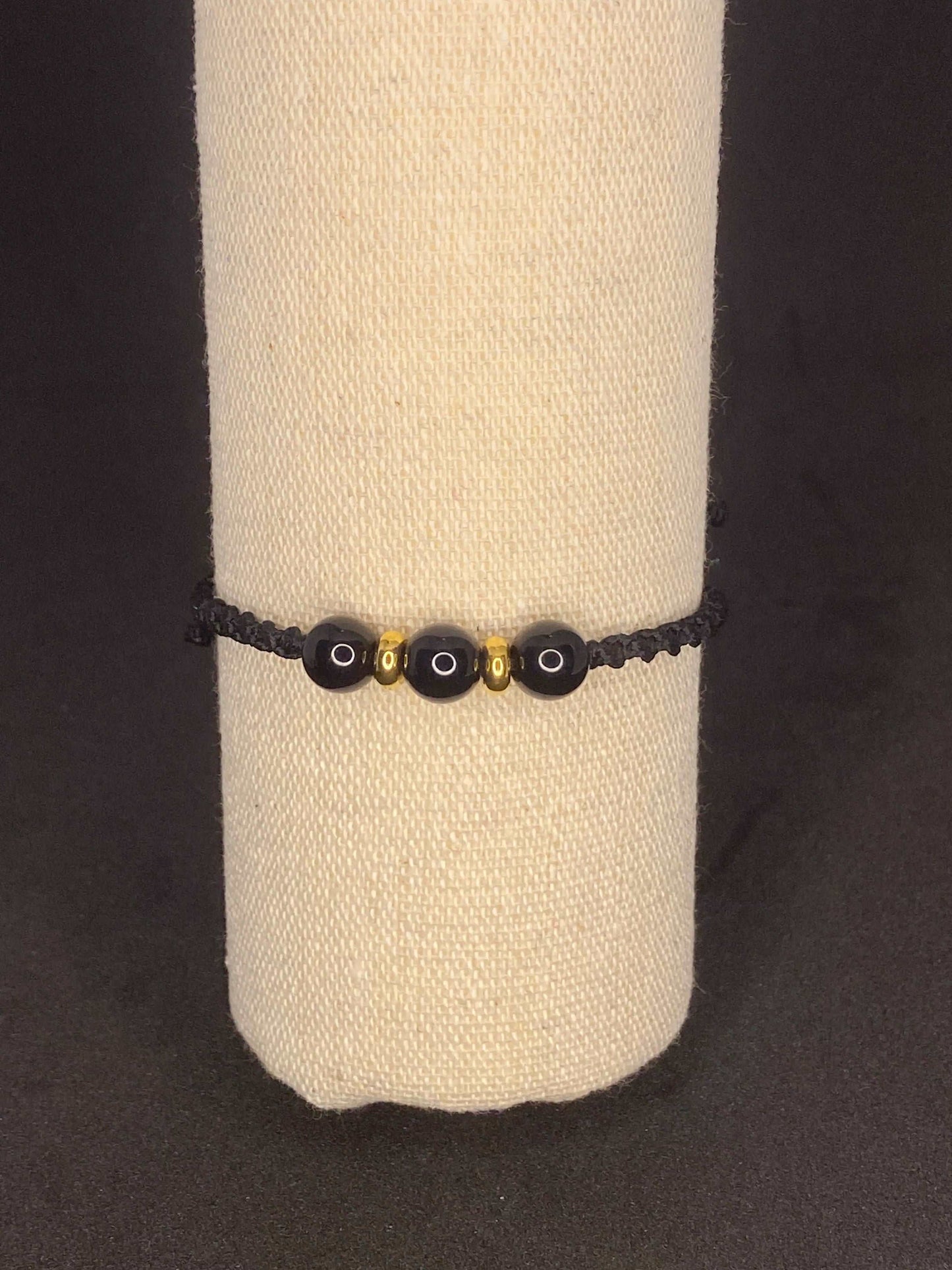 Bracelet noir pierre Obsidienne - BR-78 - Creations Natural Stone