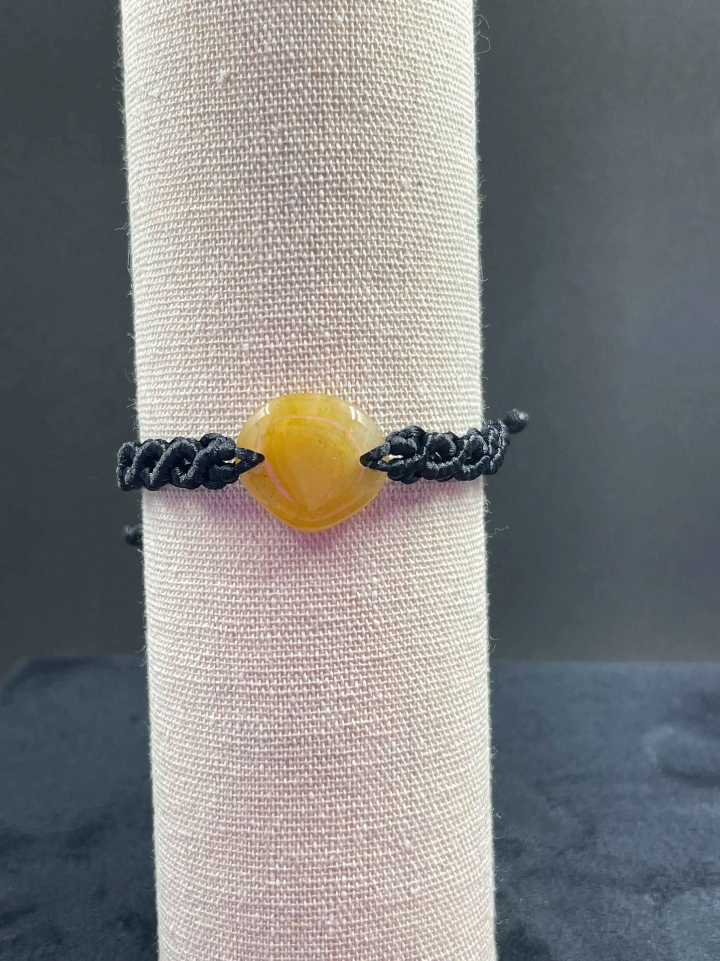 Bracelet noir pierre Citrine - BR-94 - Creations Natural Stone