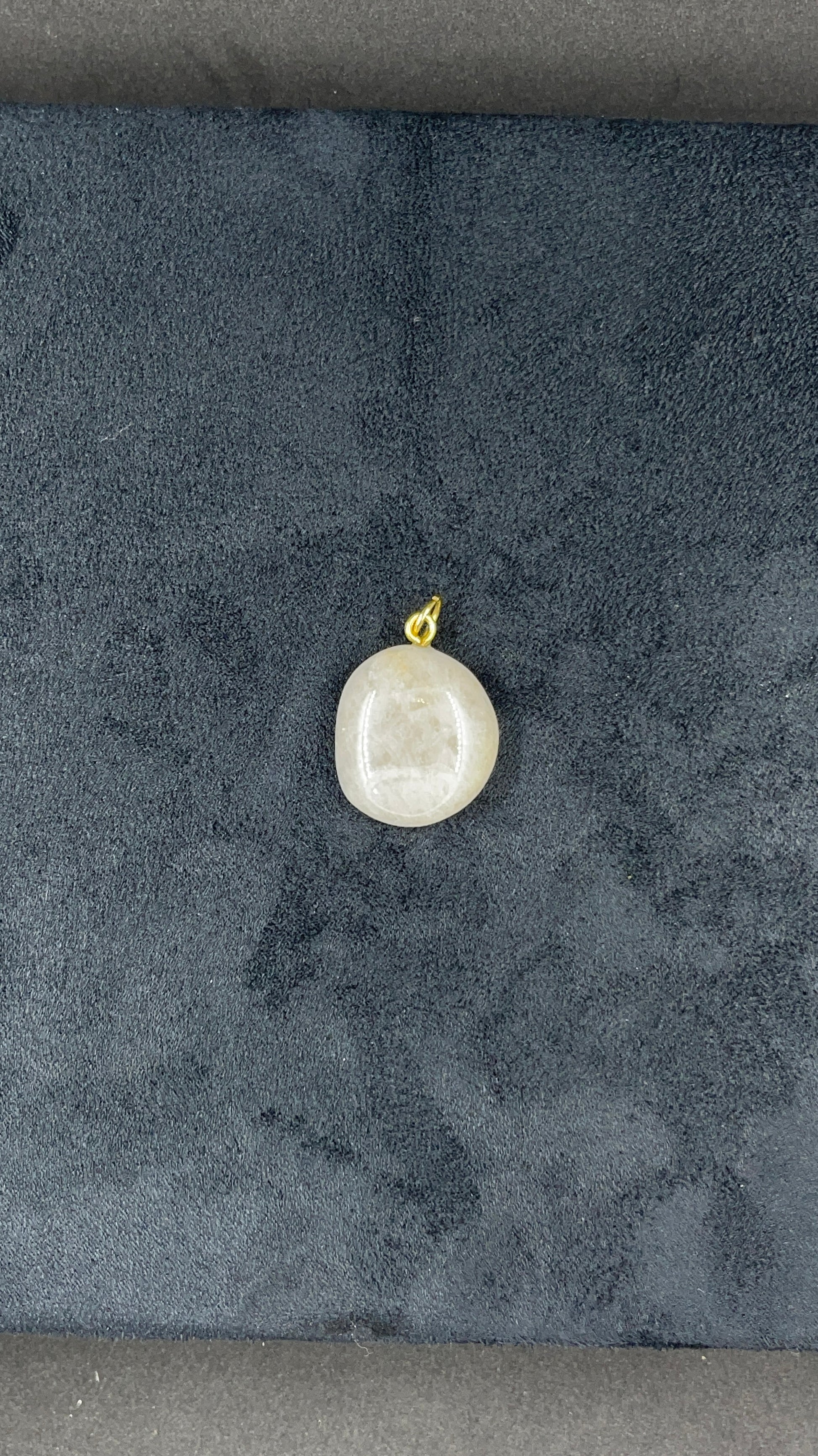 Pendentif pierre quartz avec perçage doré - PE-02 - Creations Natural Stone