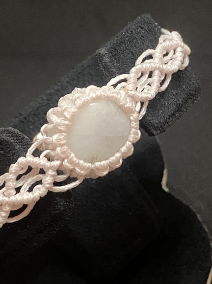 Bracelet en macramé avec pierre Quartz - BR-5 - Creations Natural Stone